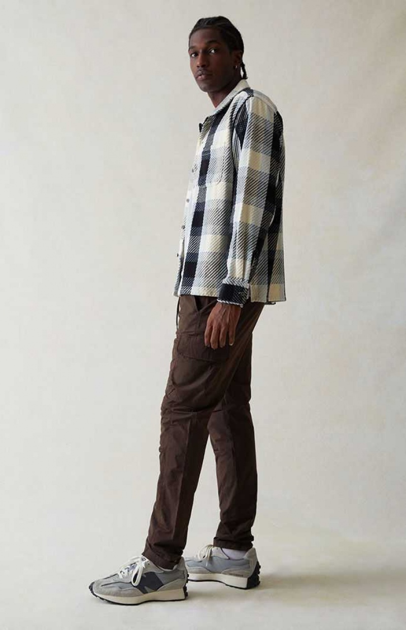 BROWN PacSun Stretch Brown Slim Cargo Pants | FXSTJUE-28