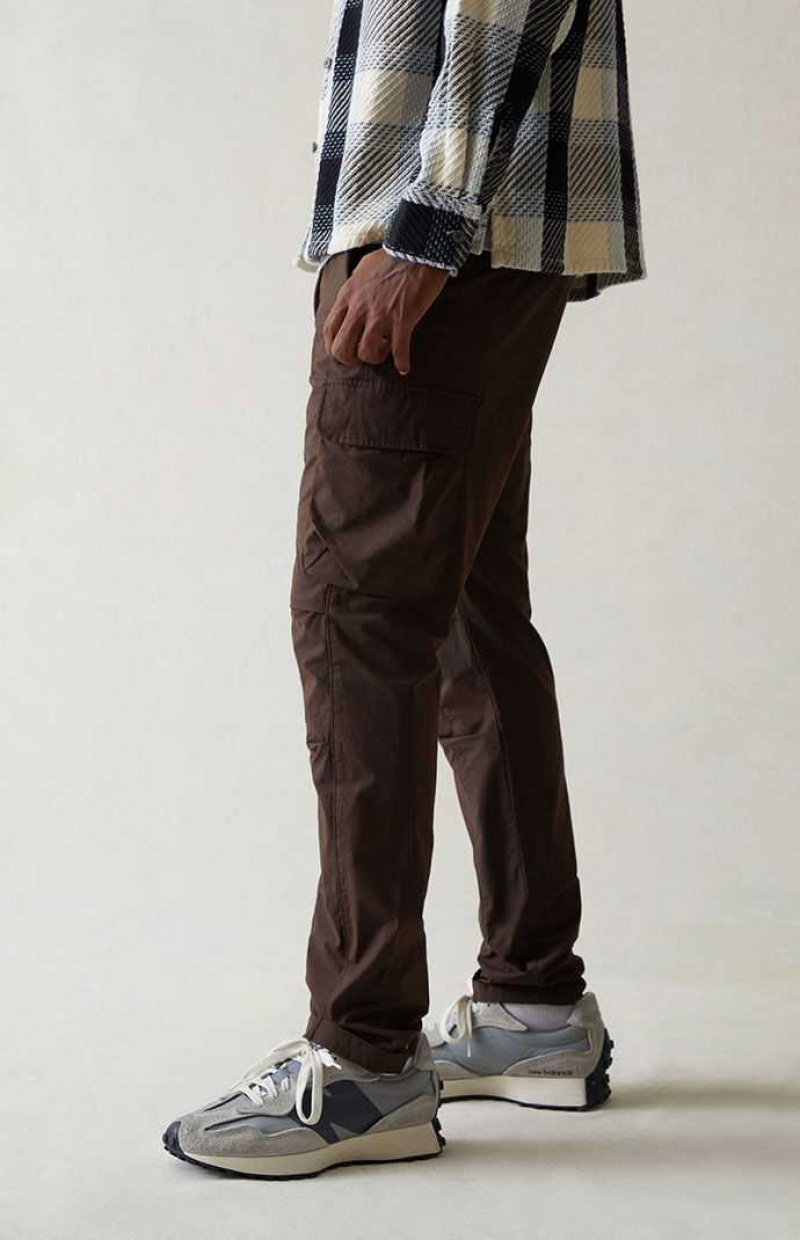 BROWN PacSun Stretch Brown Slim Cargo Pants | FXSTJUE-28