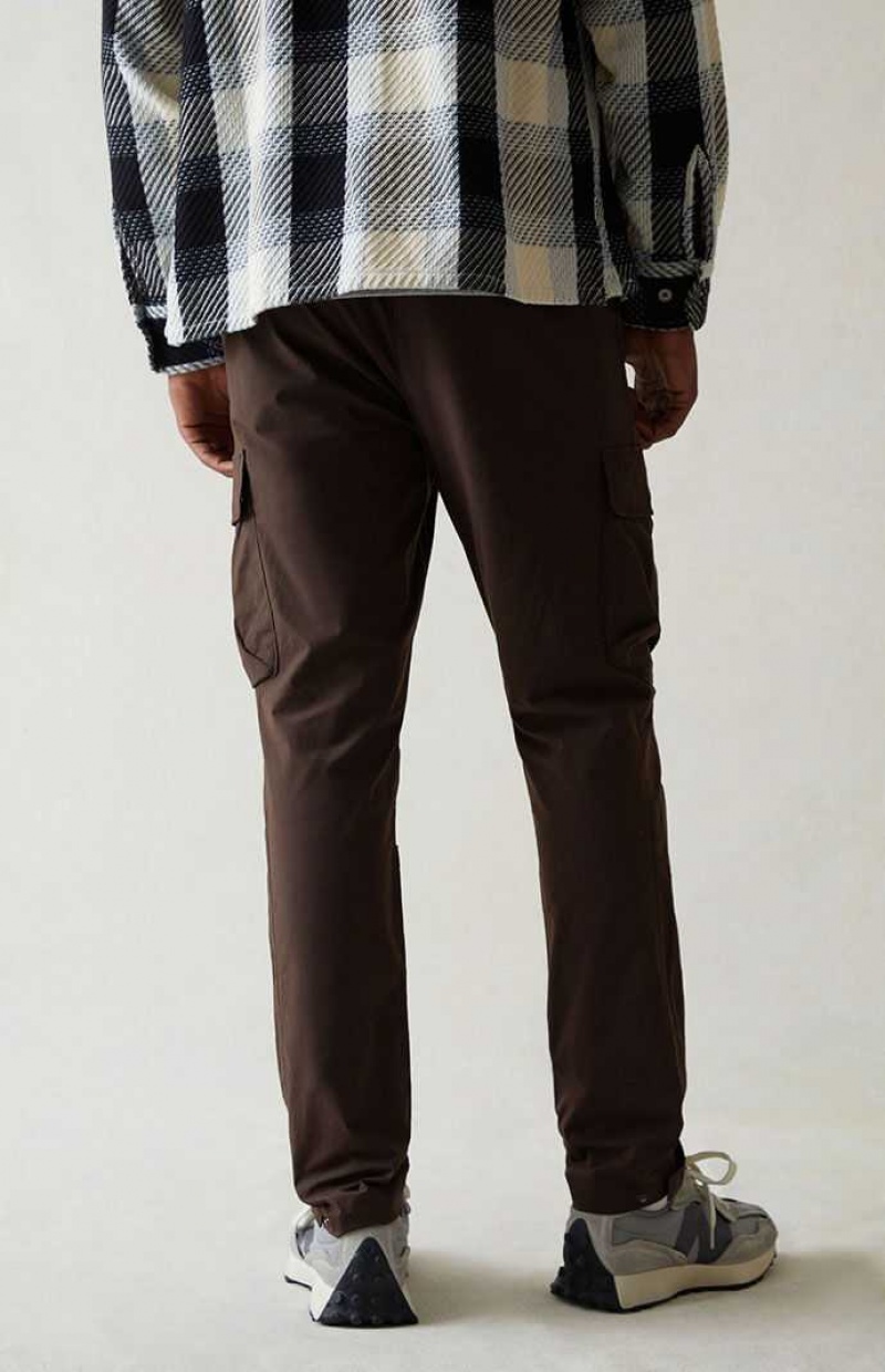 BROWN PacSun Stretch Brown Slim Cargo Pants | FXSTJUE-28