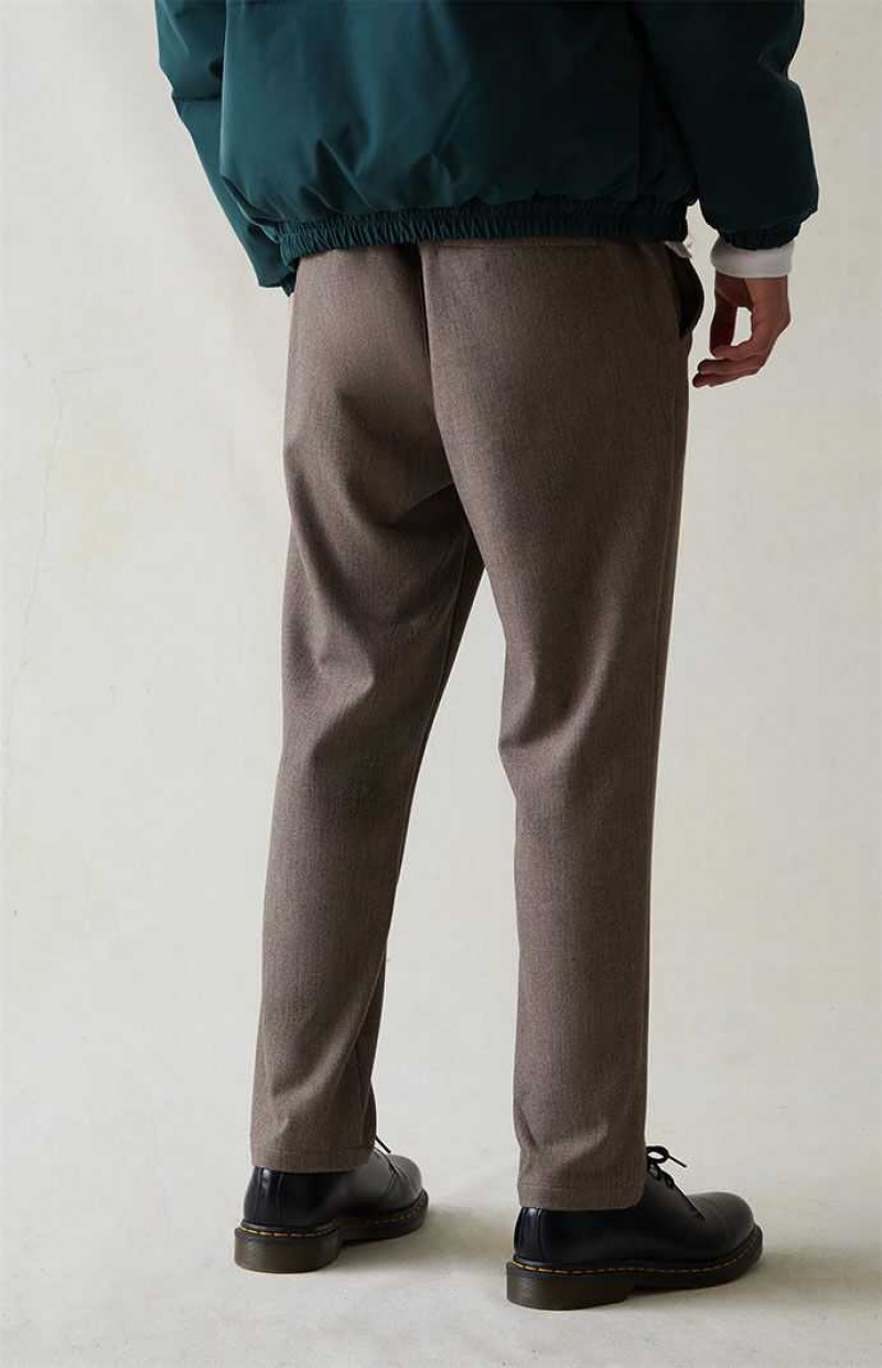 BROWN PacSun Wool Slim Trousers | UBNZVJO-95