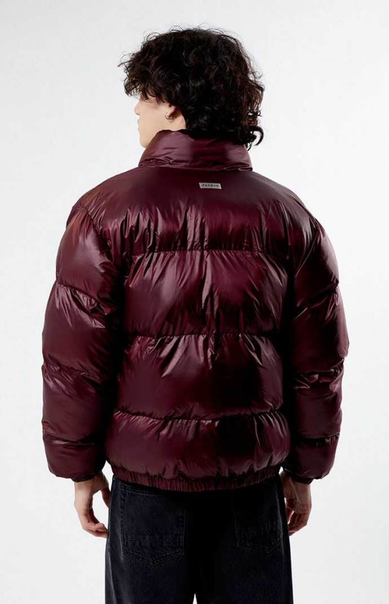 BURGUNDY PacSun Burgundy Puffer Jacket | CDLTIOK-83