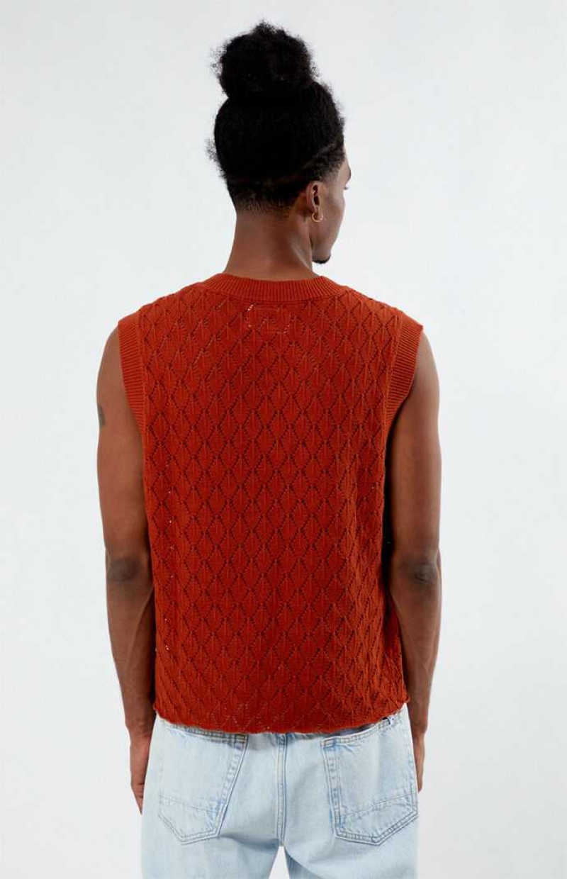 BURNT ORANGE PacSun Burnt Orange Sweater Vest | EFNYOSJ-84