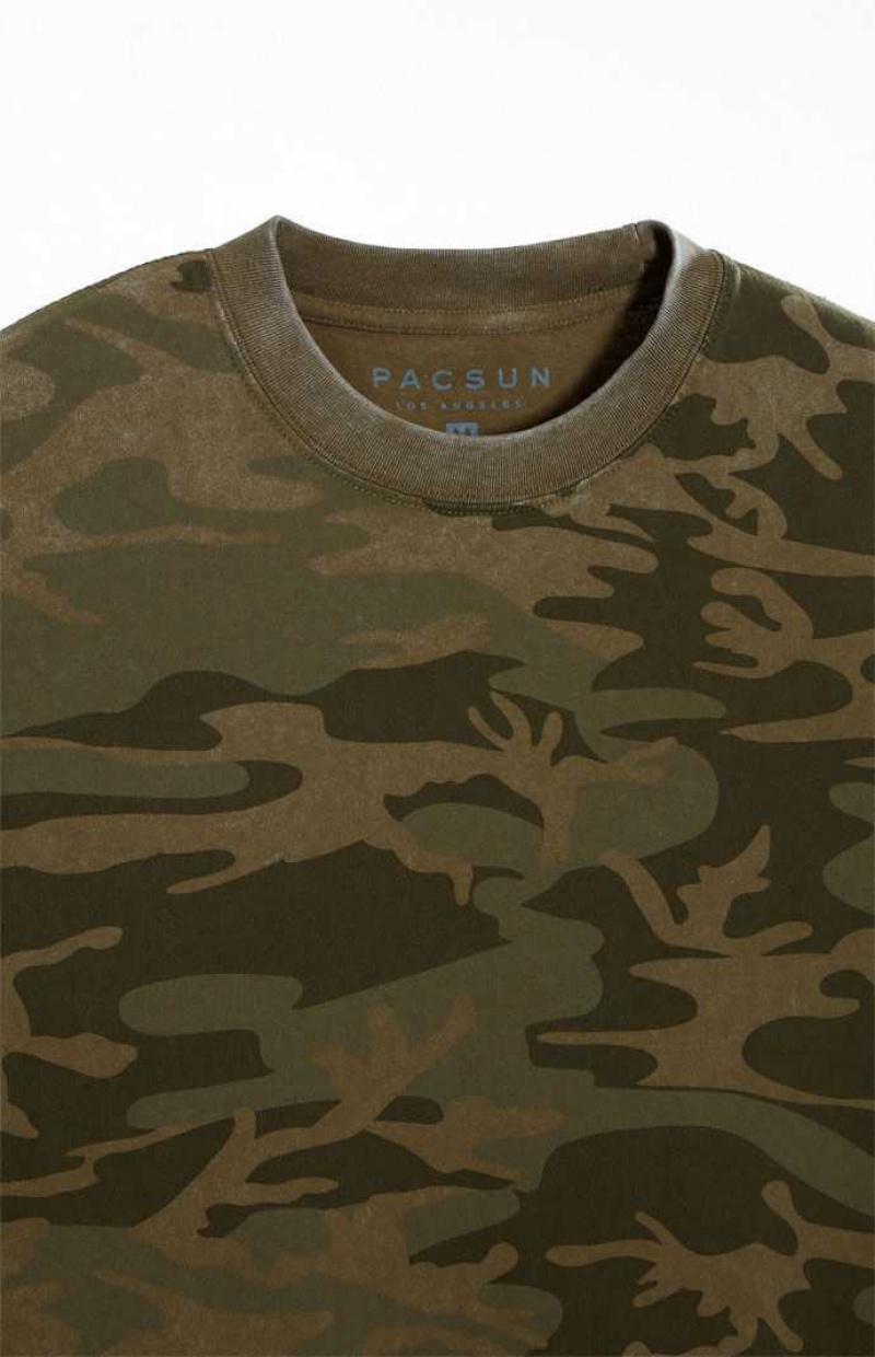 CAMOUFLAGE PacSun Camouflage Premium T-Shirt | PDWKUSF-85