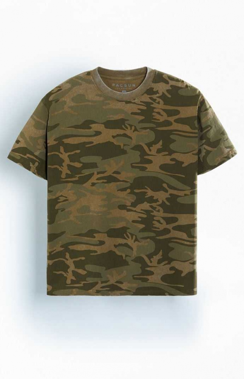 CAMOUFLAGE PacSun Camouflage Premium T-Shirt | PDWKUSF-85