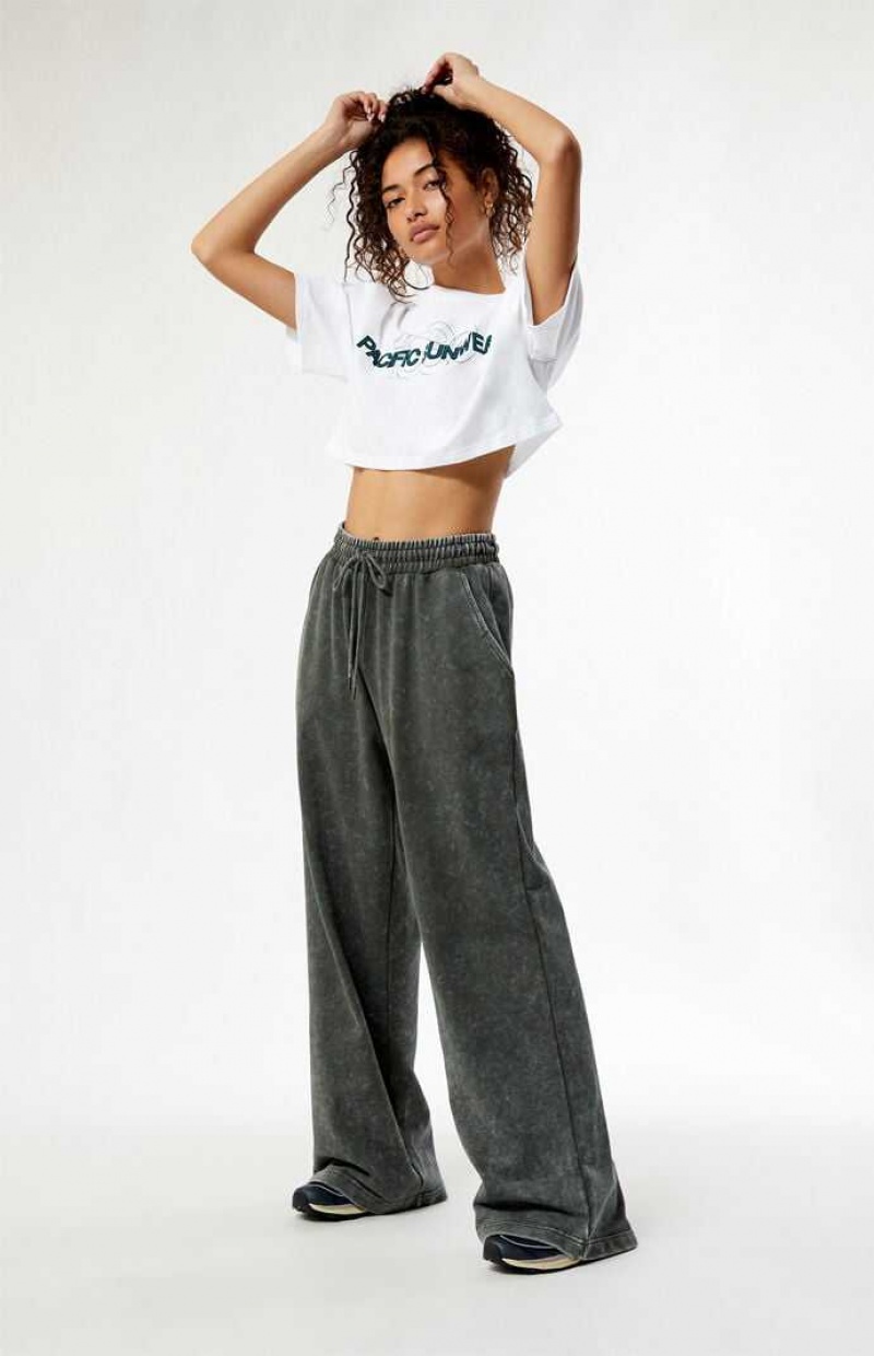 CHARCOAL PacSun Acid Wash Wide Leg Sweatpants | XQODSIP-62