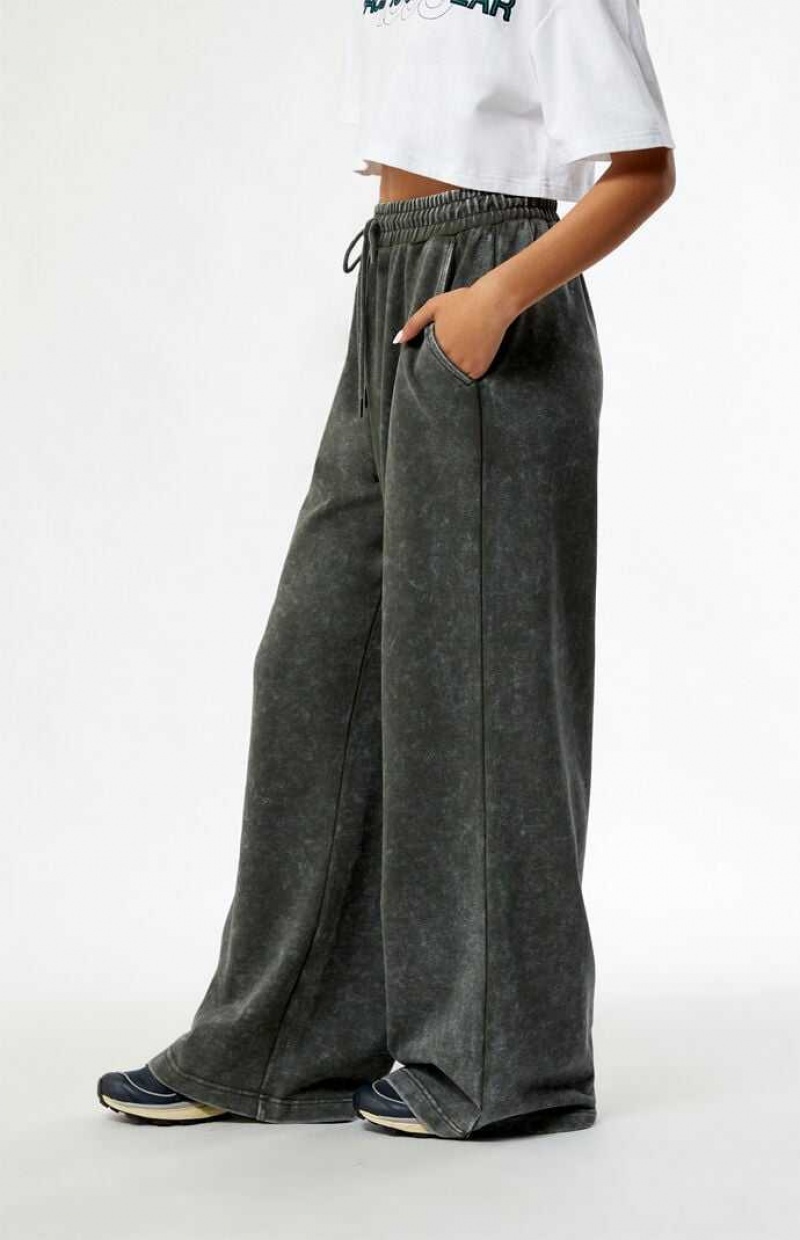 CHARCOAL PacSun Acid Wash Wide Leg Sweatpants | XQODSIP-62