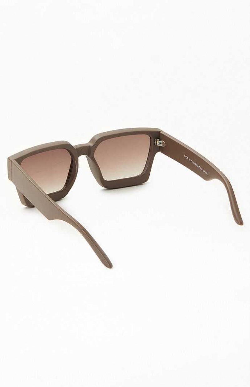 CHARCOAL PacSun Charcoal Square Frame Sunglasses | QWKORDV-60