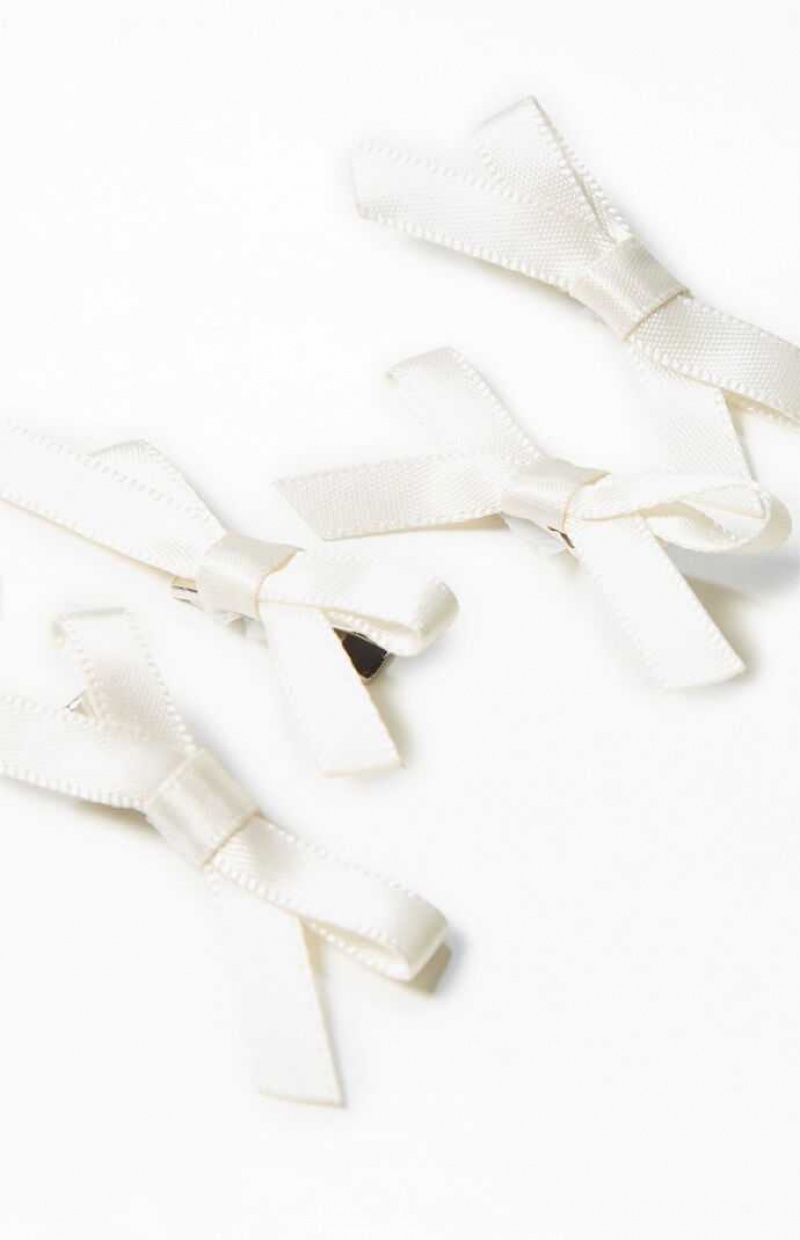 CREAM PacSun 4 Back Mini Bow Clips | QIJALSH-17