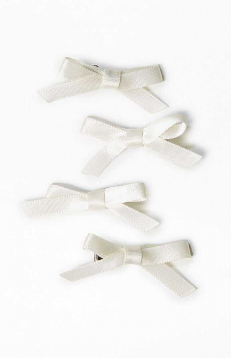 CREAM PacSun 4 Back Mini Bow Clips | QIJALSH-17