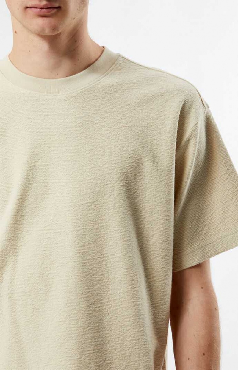 CREAM PacSun Cream Grooves T-Shirt | JYVQNPD-65