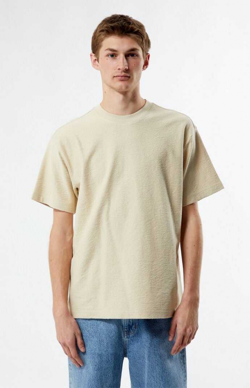 CREAM PacSun Cream Grooves T-Shirt | JYVQNPD-65