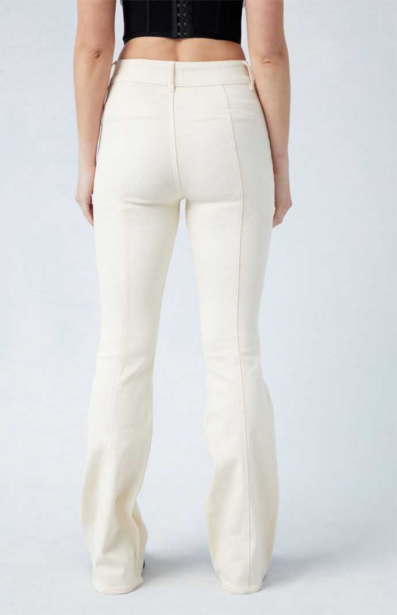 CREAM PacSun Cream High Waisted Flare Pants | QZEMAIN-69