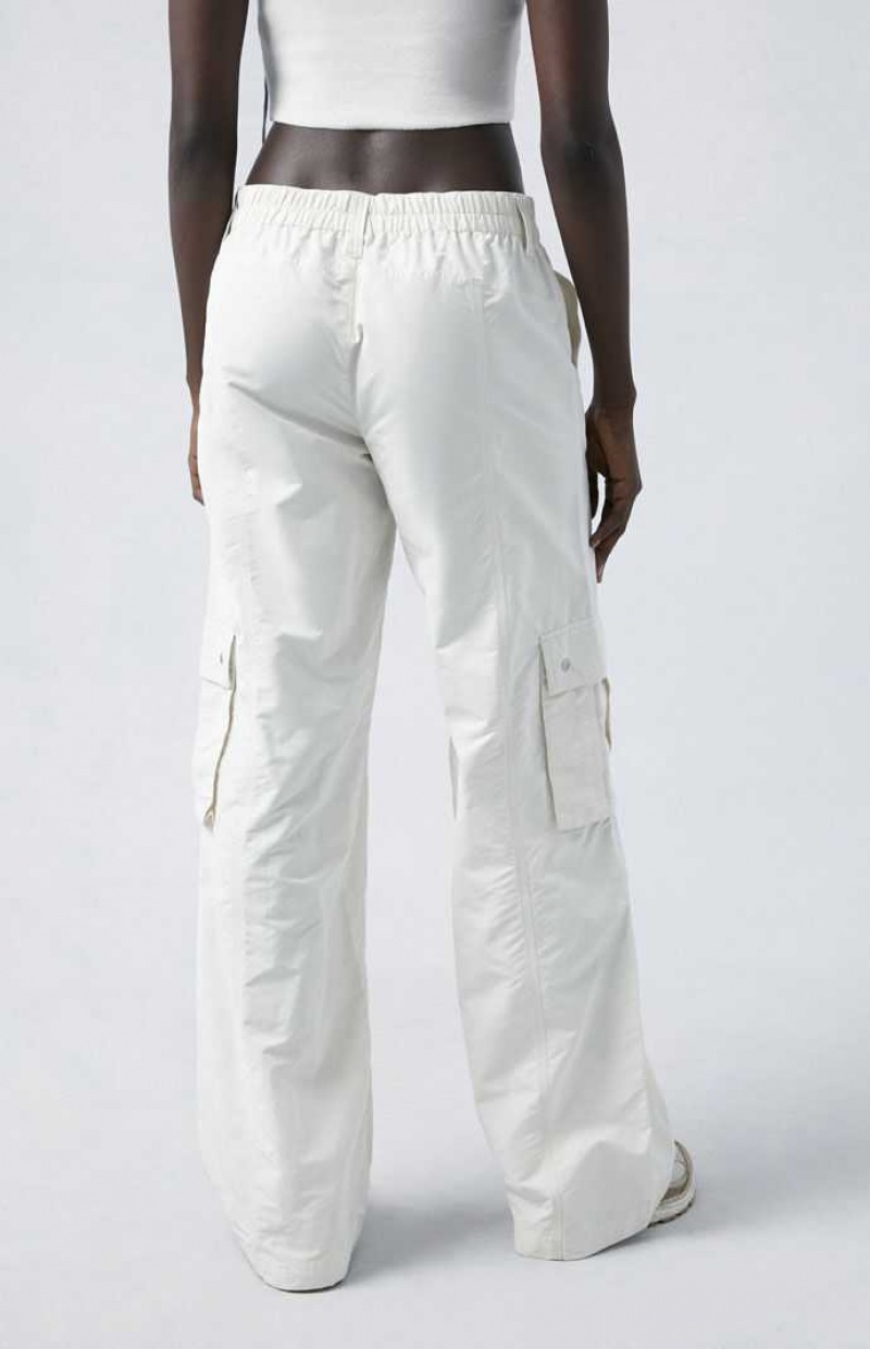 CREAM PacSun Cream Low Rise Cargo Puddle Pants | VGKFOAB-16