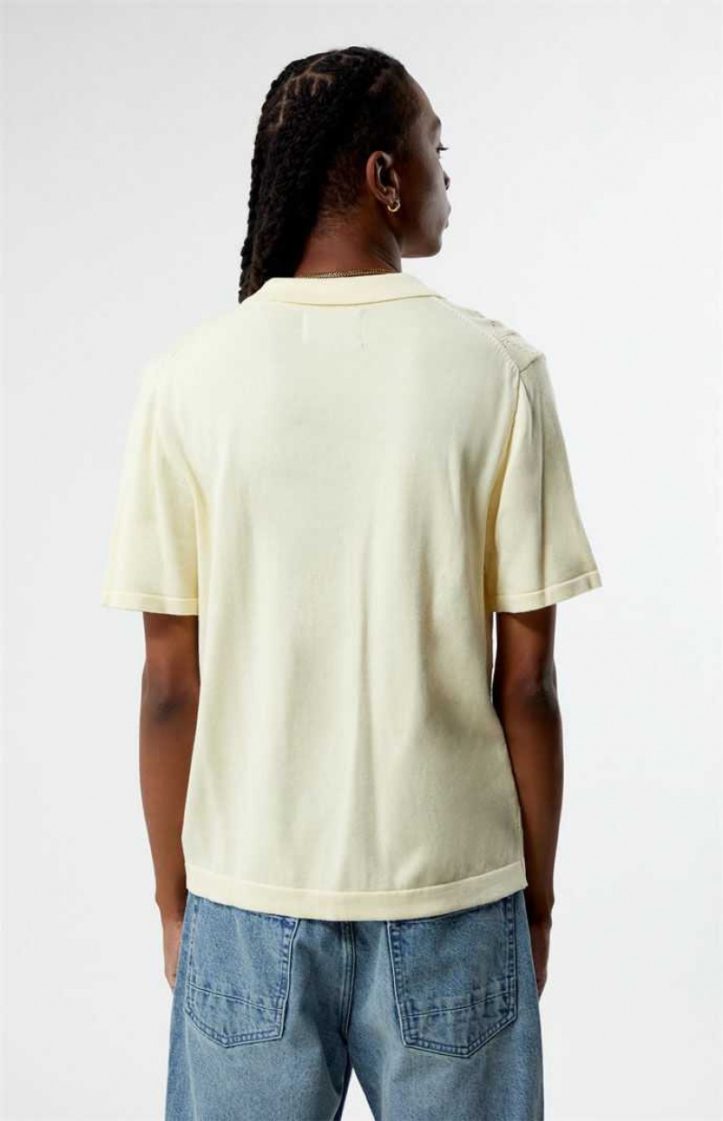 CREAM PacSun Cream Pattern Knit Shirt | QZKDAVJ-23