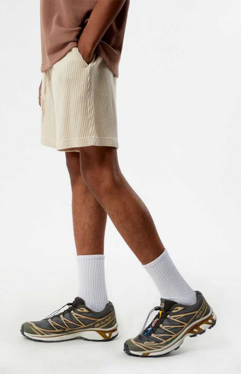 CREAM PacSun Cream Waffle Knit Volley Shorts | XKWSQOB-16