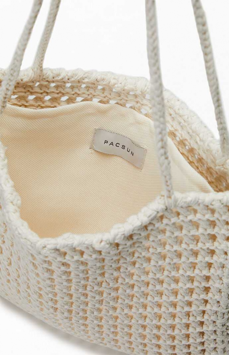 CREAM PacSun Crochet Shoulder Bag | GBHQFZM-68