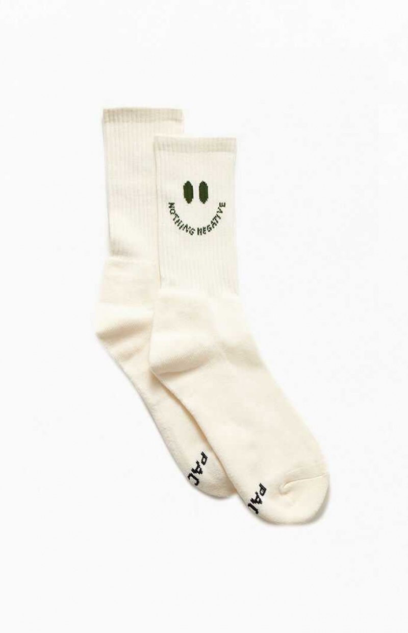 CREAM PacSun Eco Nothing Negative Crew Socks | ZXPKGEL-34