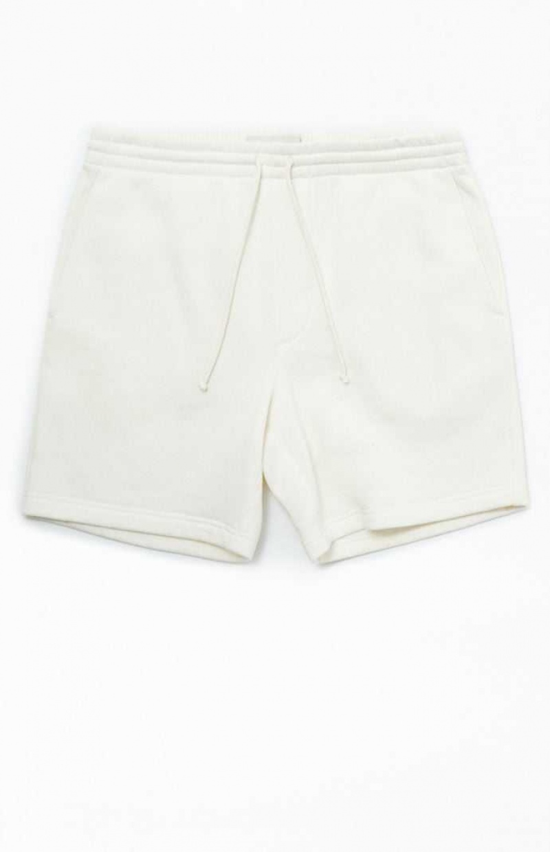 CREAM PacSun Fleece Cream Sweat Shorts | HTNYQDU-16