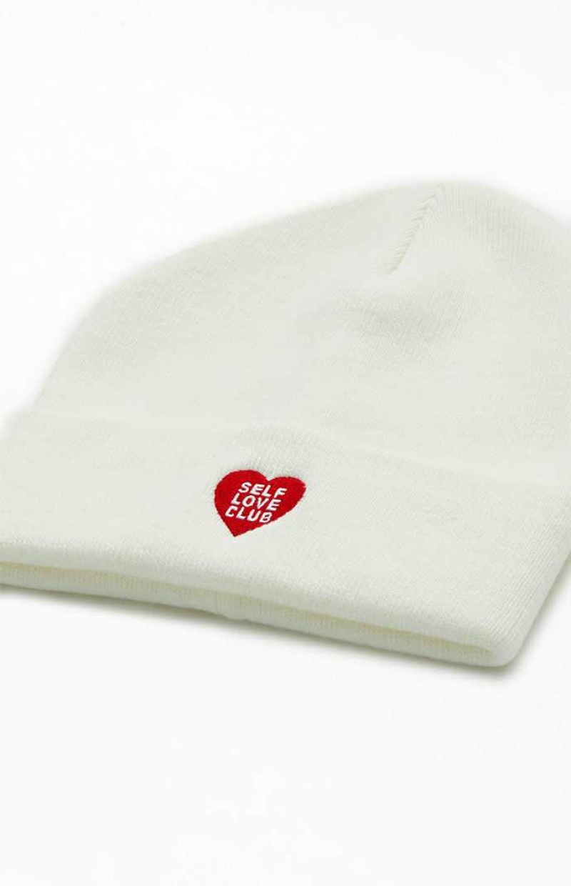 CREAM PacSun Heart Beanie | KBUVODH-43