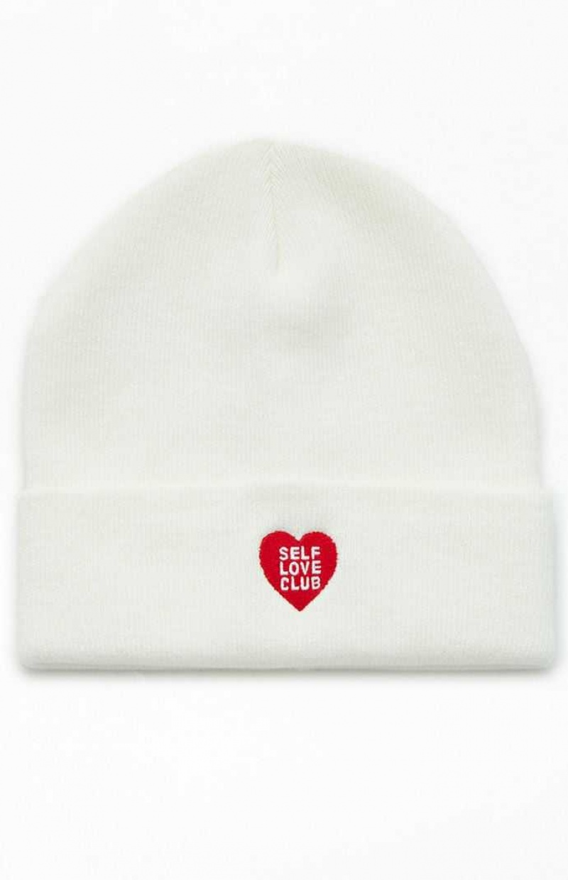 CREAM PacSun Heart Beanie | KBUVODH-43