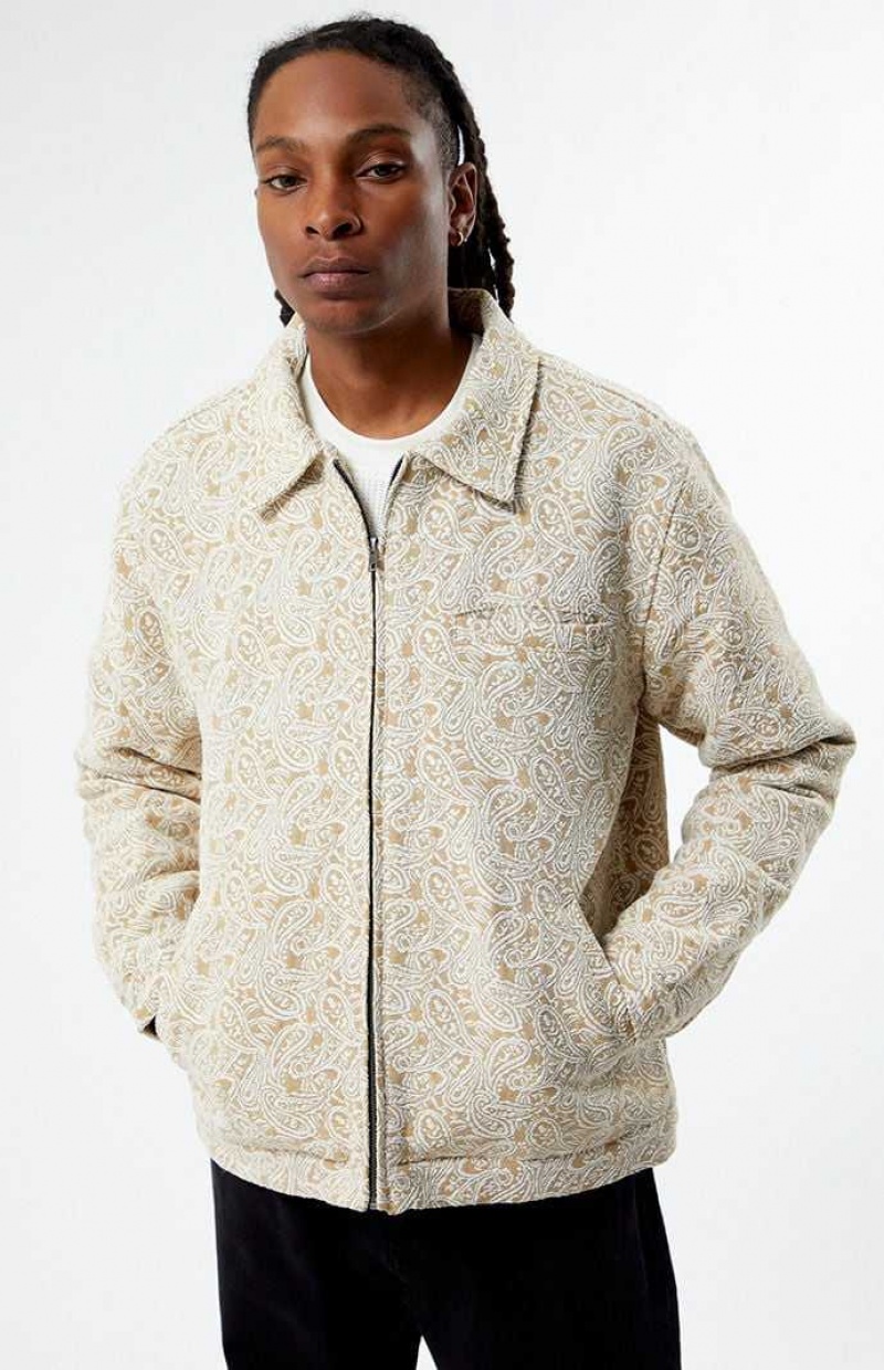 CREAM PacSun Luxe Jacquard Gas Jacket | XKZETUI-59