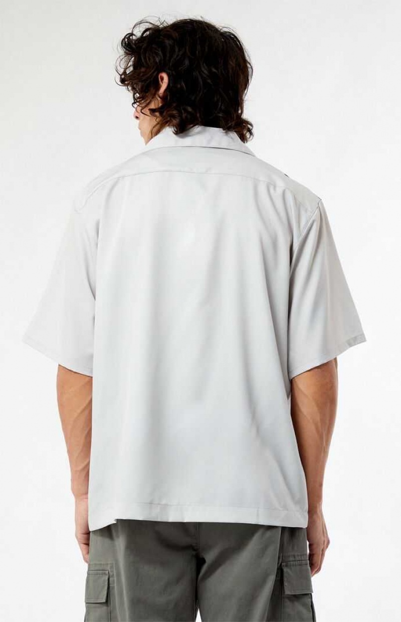 CREAM PacSun Manifest Racing Woven Camp Shirt | TAMCXJV-29