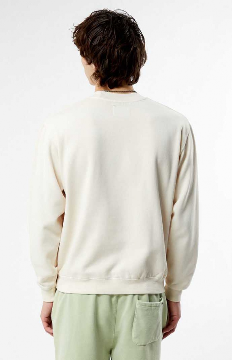 CREAM PacSun Monaco Embroidered Crew Neck Sweatshirt | ADGTKOM-13