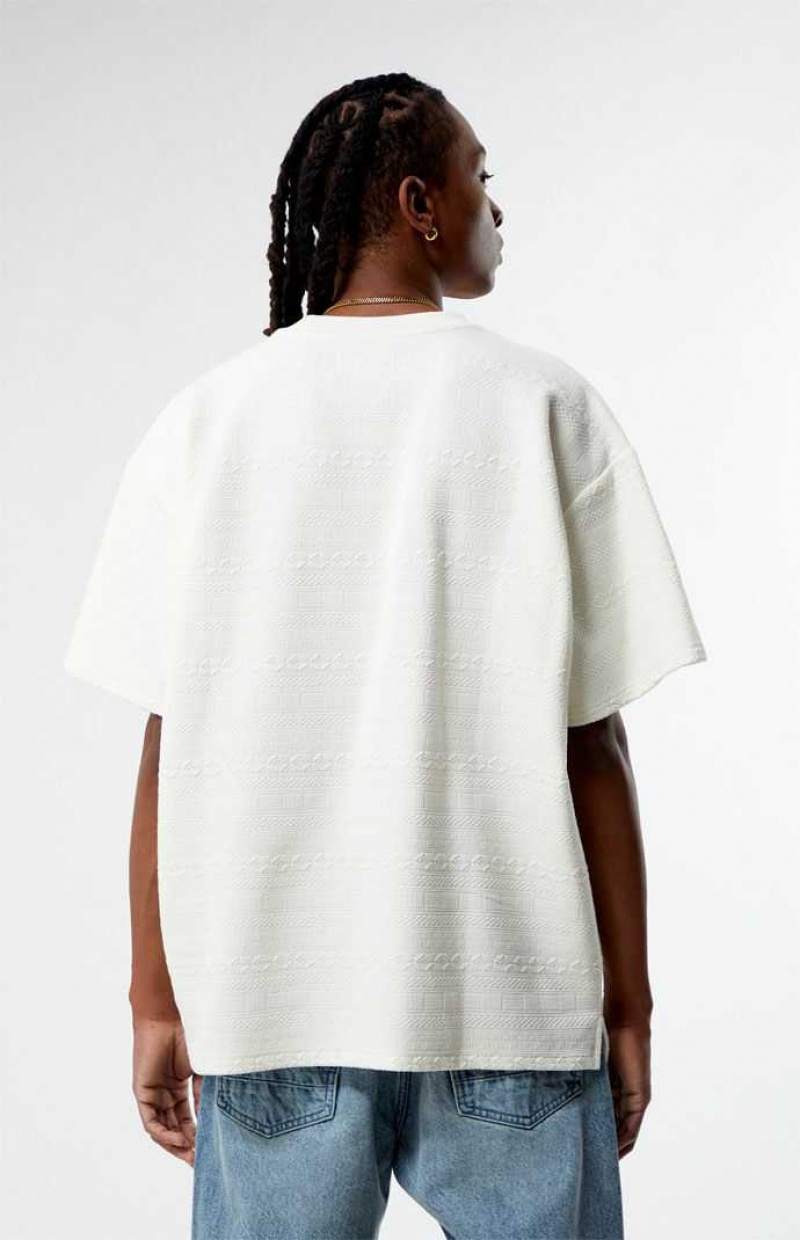 CREAM PacSun Oversized Jacquard Knit T-Shirt | HNFQBZK-19