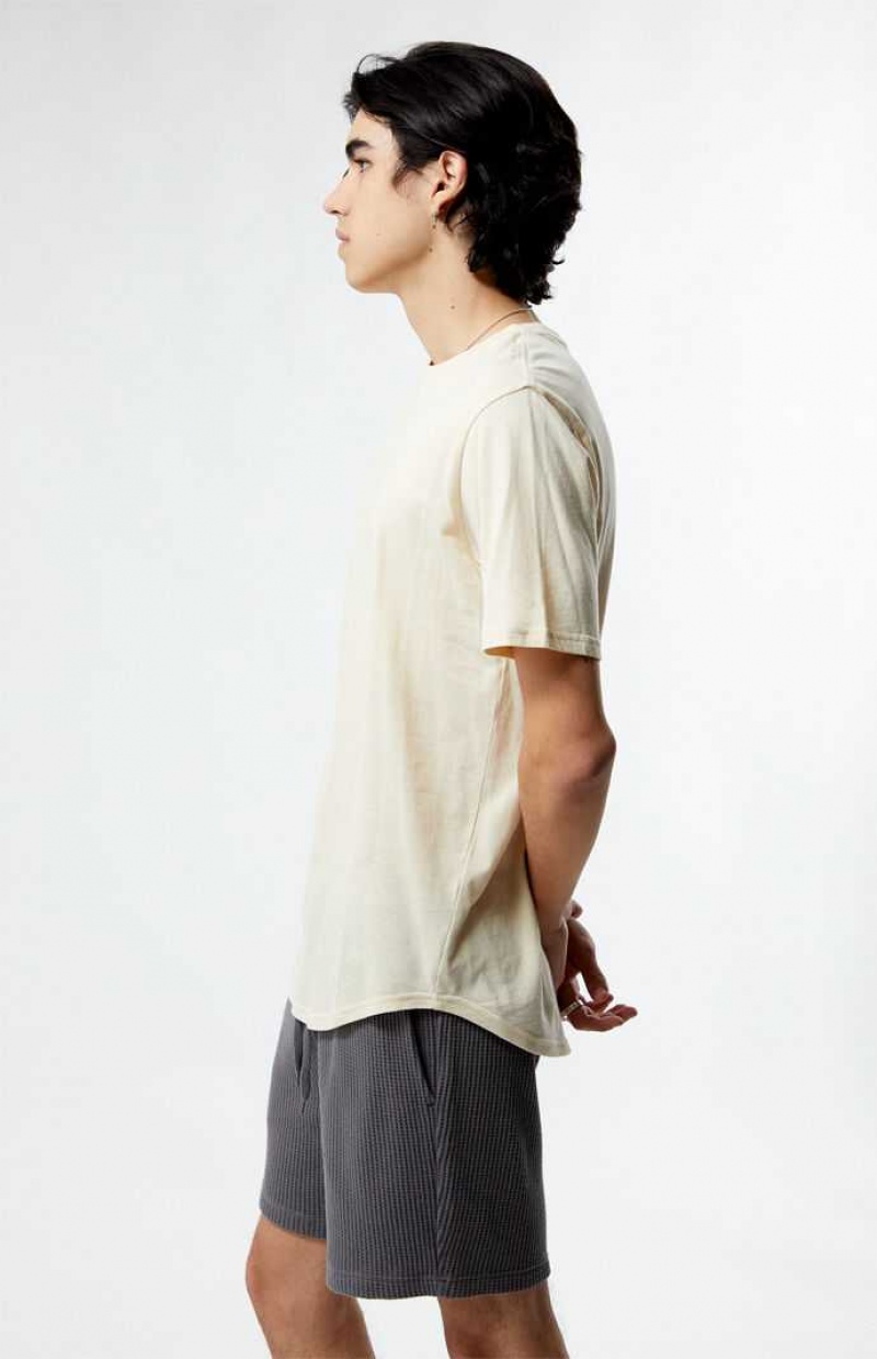 CREAM PacSun PS Basics Cream Basic Scallop T-Shirt | IZYMVEC-61