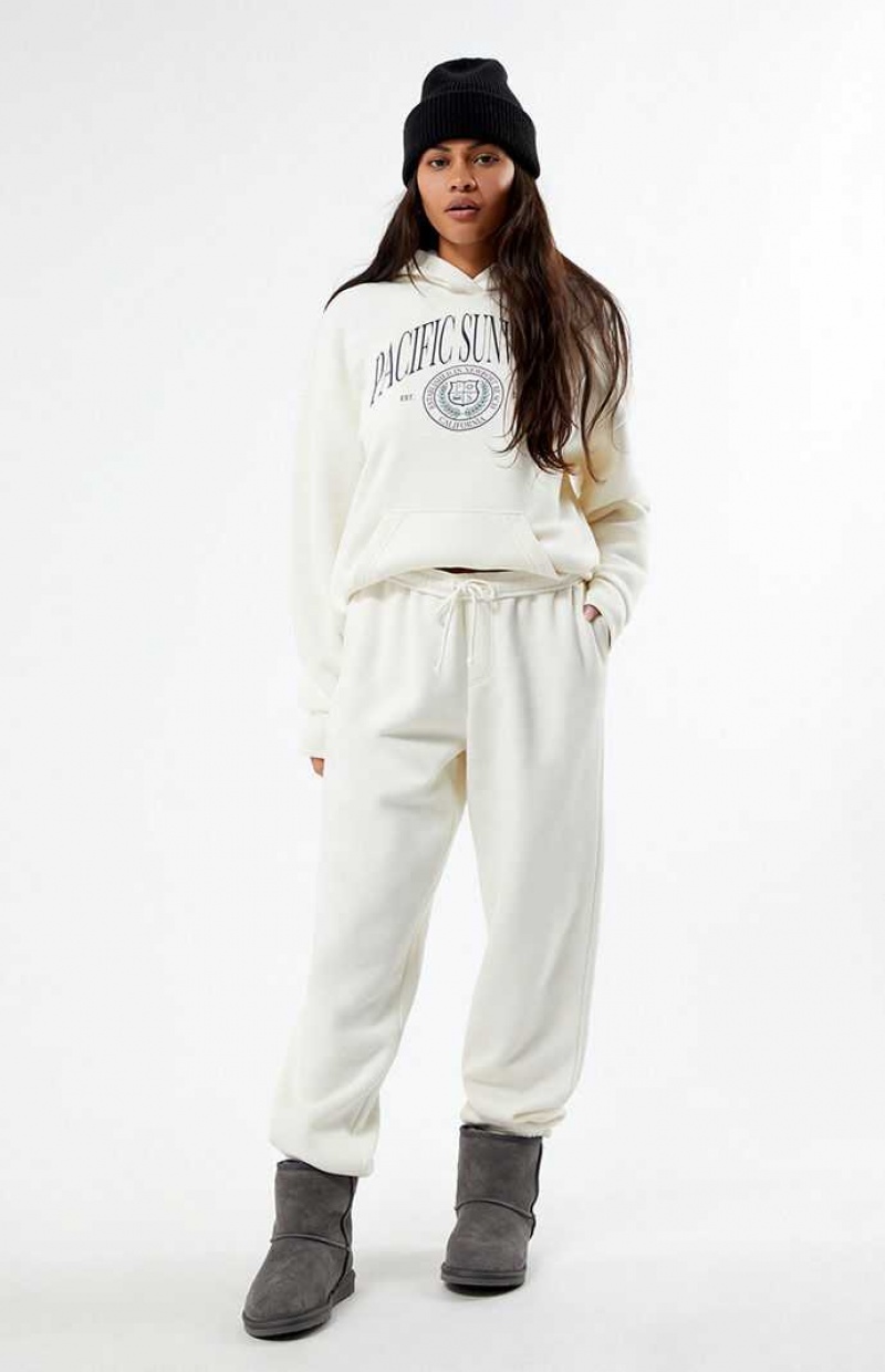 CREAM PacSun Pacific Sunwear Newport Crest Sweatpants | ZHRYJSQ-14