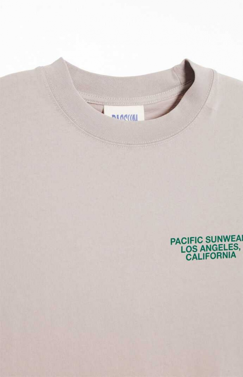 CREAM PacSun Pacific Sunwear Palms T-Shirt | EZPVWUB-62