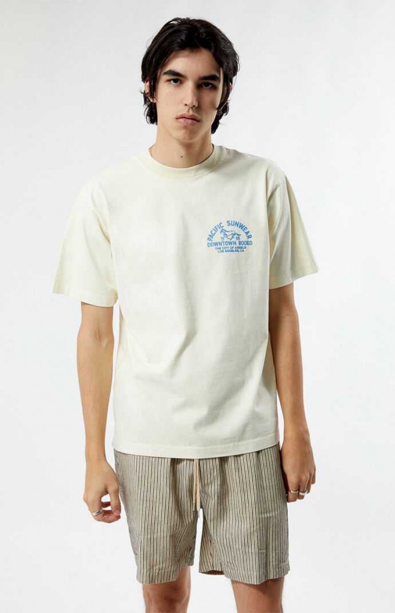 CREAM PacSun Pacific Sunwear Rodeo T-Shirt | QGWCUPN-31