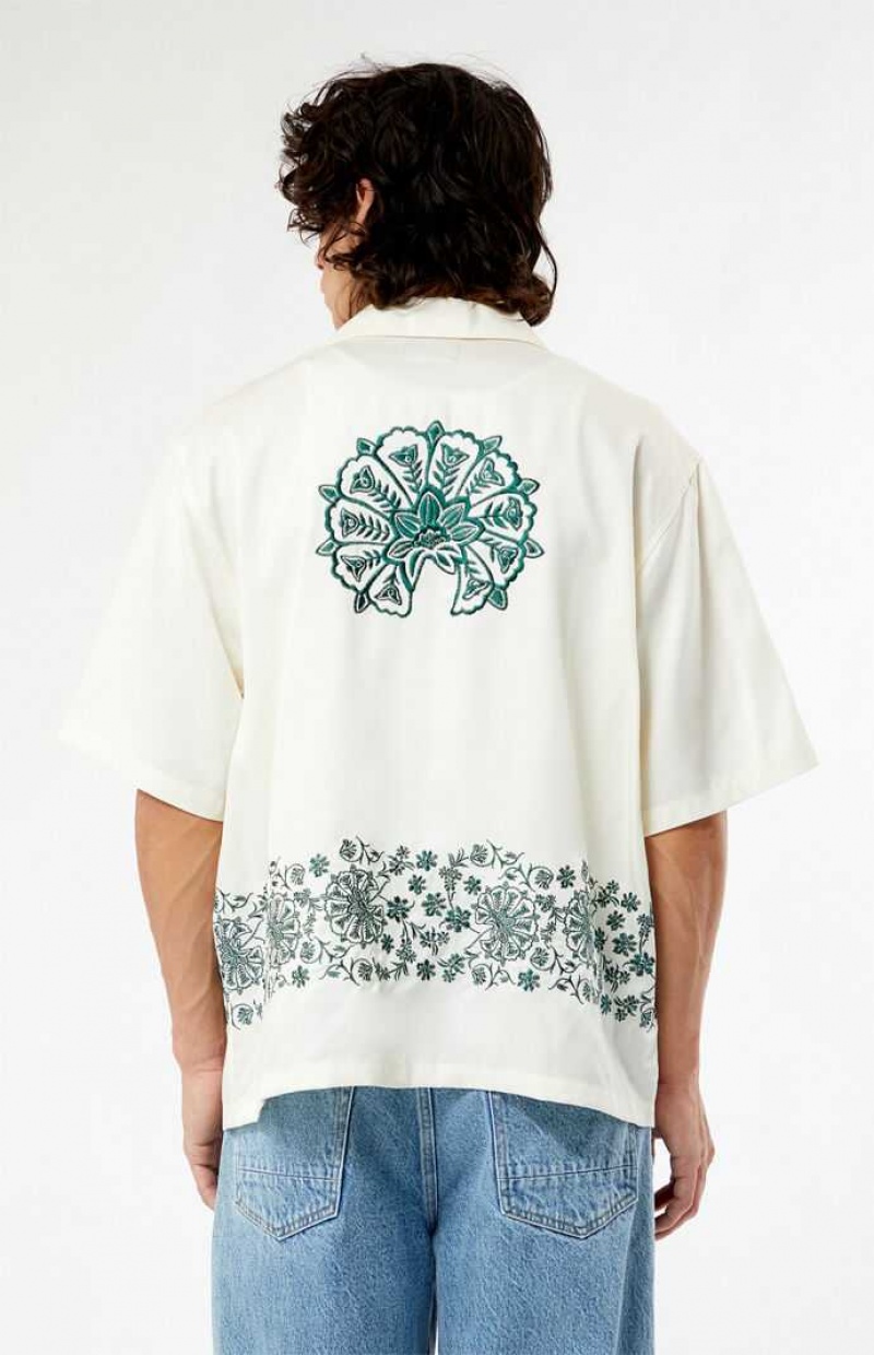 CREAM PacSun Remi Oversized Camp Shirt | TKDXAWI-02