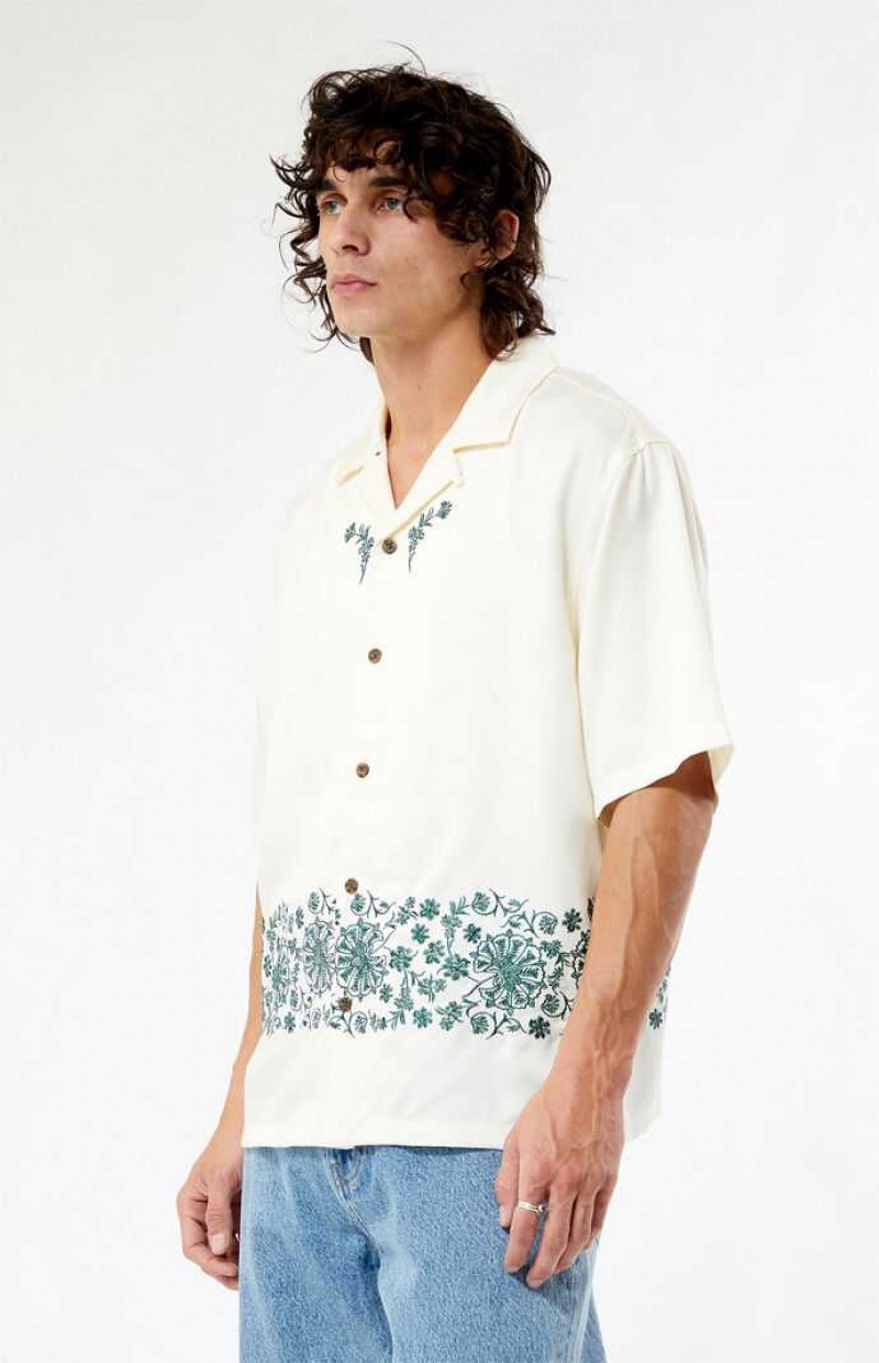 CREAM PacSun Remi Oversized Camp Shirt | TKDXAWI-02