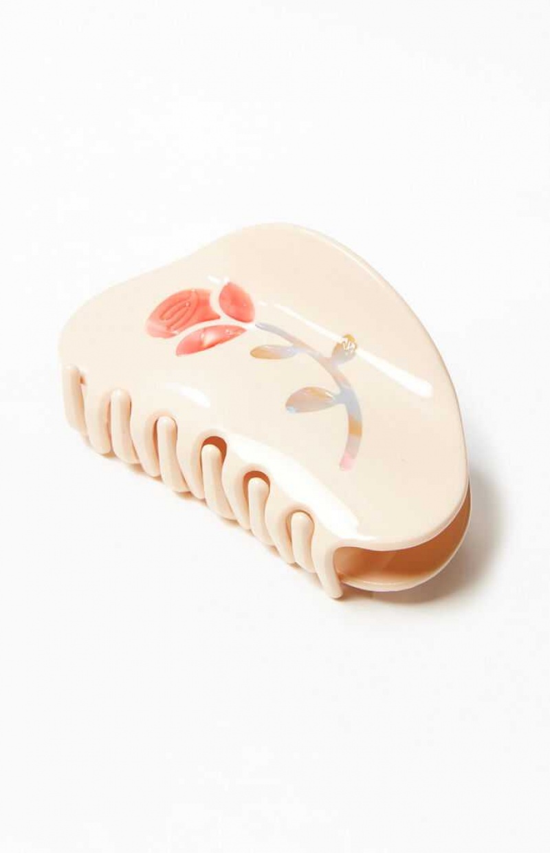 CREAM PacSun Rose Hair Clip | TQPRSYU-98