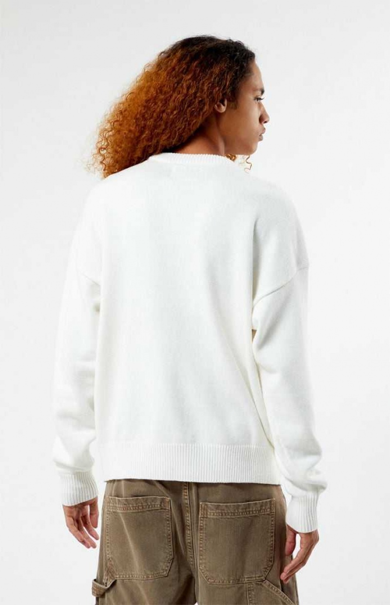 CREAM PacSun Script Applique Crew Neck Sweater | VXIUAGH-52