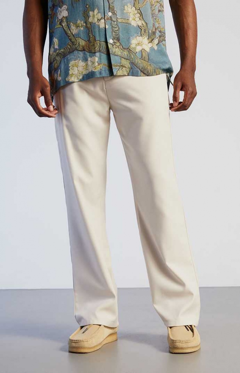 CREAM PacSun Slim Boot Cream Trousers | QBVJSOA-04