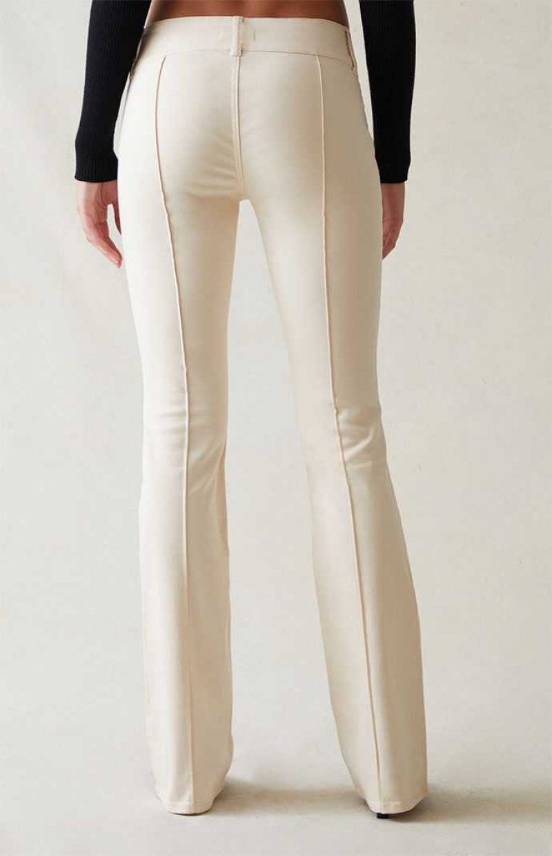 CREAM PacSun Stretch Cream Low Rise Flare Pants | FSIZDVT-46