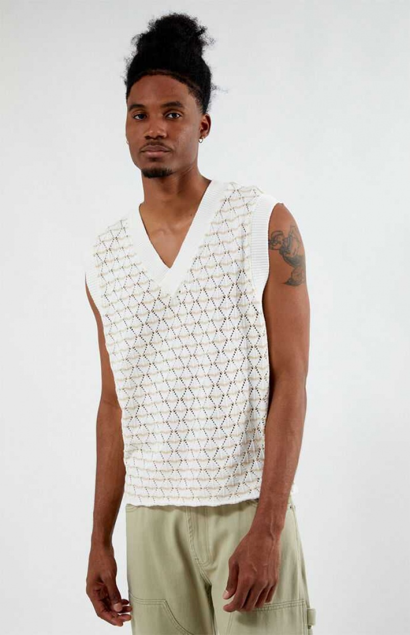 CREAM PacSun Sweater Vest | EJMGCXD-25