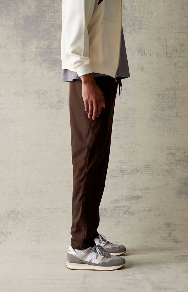 DARK BROWN PacSun Stretch Brown Slim Trousers | COWYDTF-71