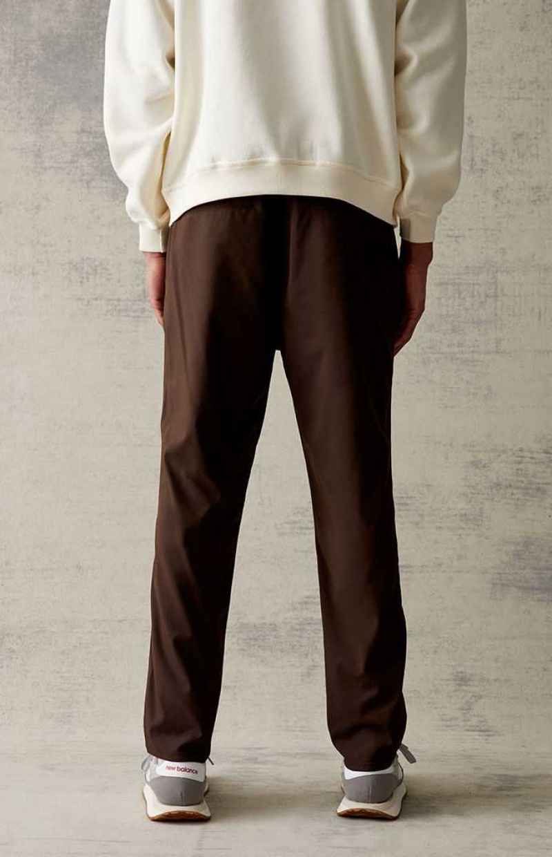 DARK BROWN PacSun Stretch Brown Slim Trousers | COWYDTF-71