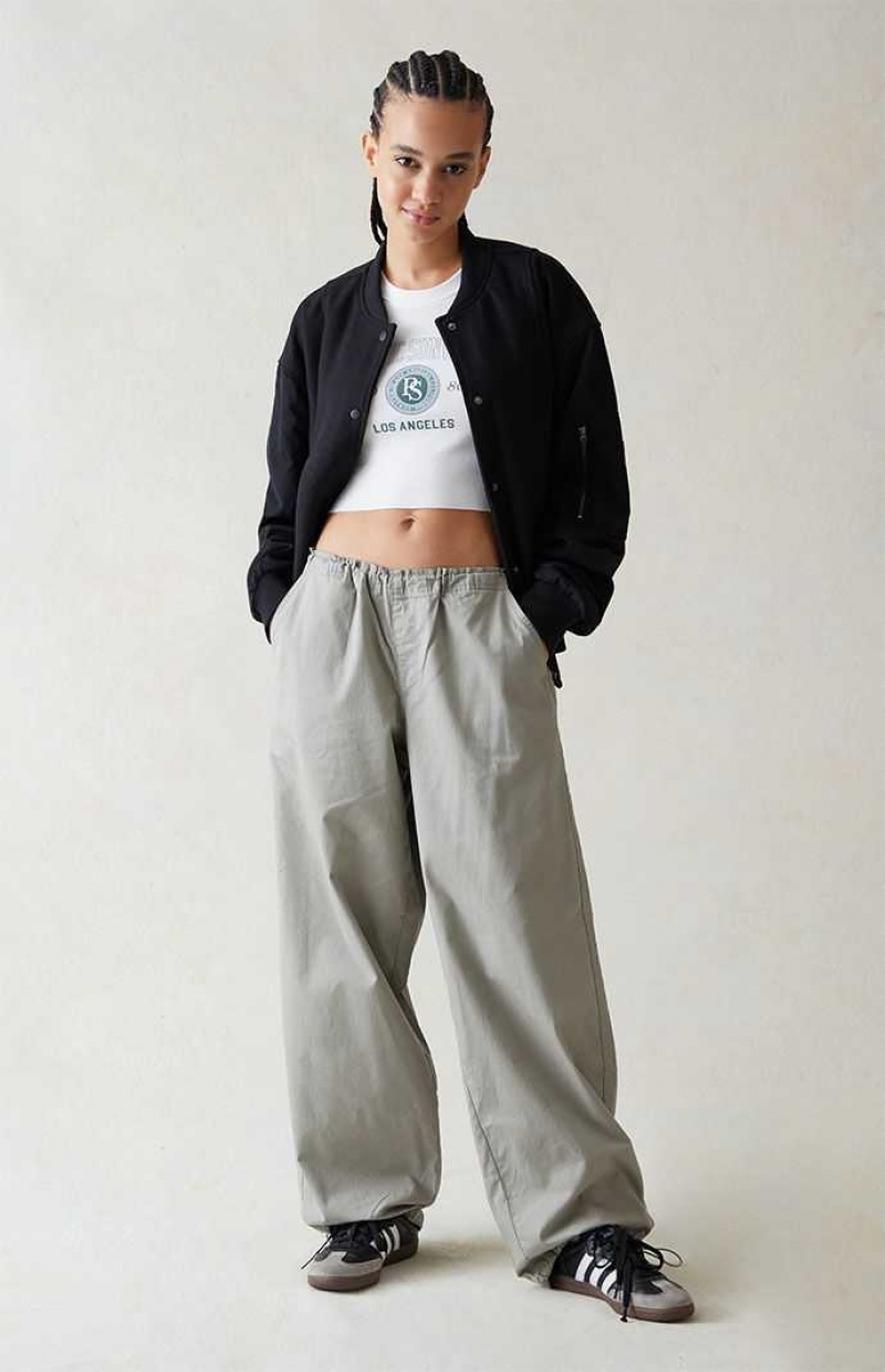 DARK GRAY PacSun Dark Gray Low Rise Parachute Pants | NJLHKWI-54