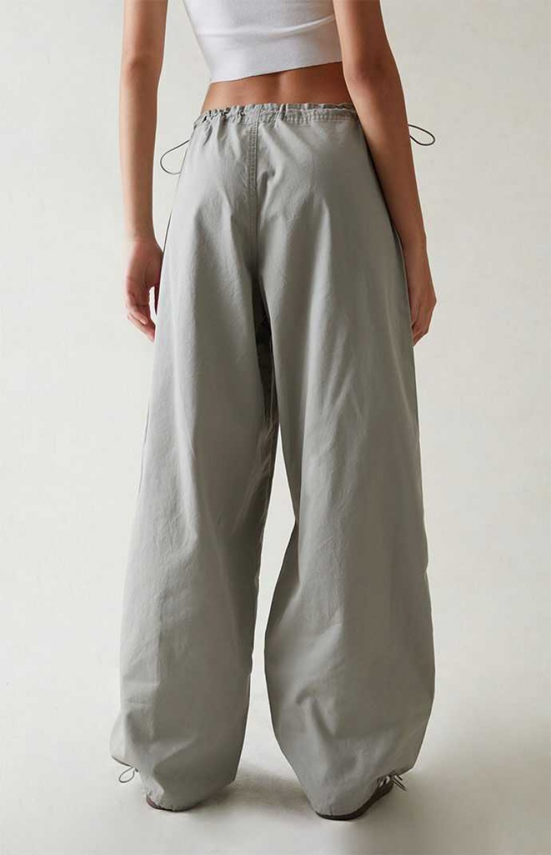 DARK GRAY PacSun Dark Gray Low Rise Parachute Pants | NJLHKWI-54