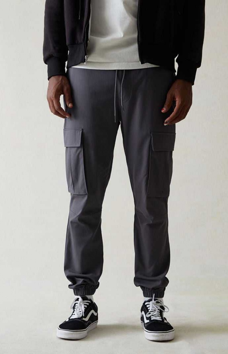 DARK GRAY PacSun Performance Gray Slim Cargo Joggers | YIJRMKF-23