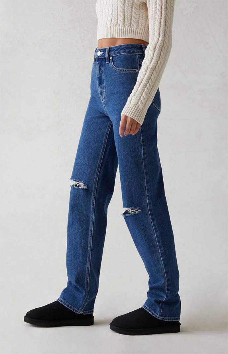 DARK INDIGO PacSun Dark Indigo Ripped '90s Boyfriend Jeans | YRUTFKM-19