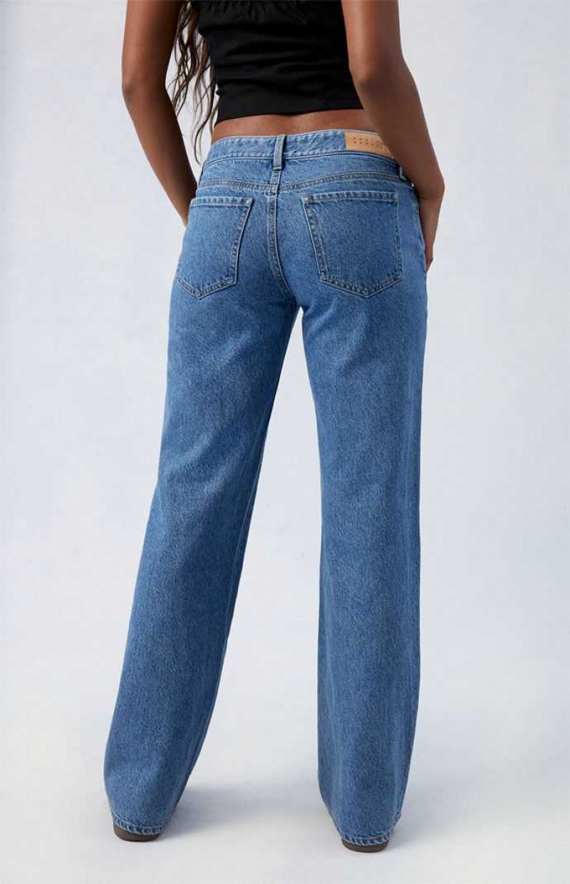 DARK INDIGO PacSun Dark Indigo Wren Low Rise Wide Leg Jeans | LGCFBYA-42