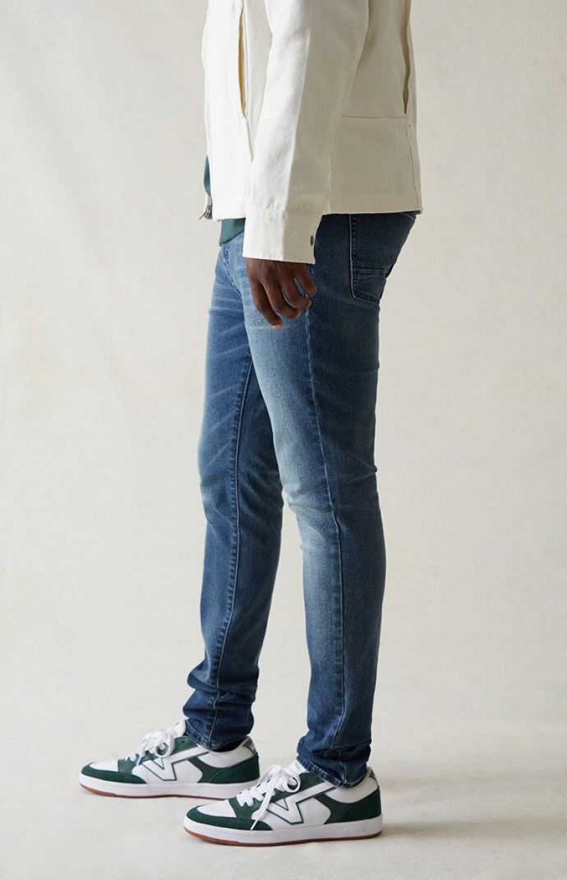 DARK INDIGO PacSun Eco High Stretch Indigo Stacked Skinny Jeans | WSZFLDN-34