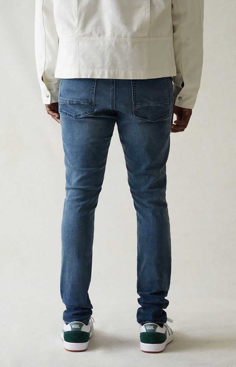 DARK INDIGO PacSun Eco High Stretch Indigo Stacked Skinny Jeans | WSZFLDN-34