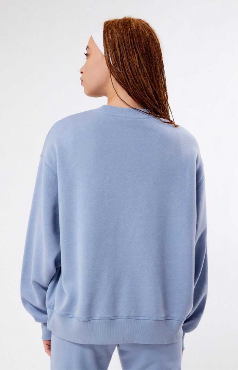 DENIM BLUE PacSun Soho Crew Neck Sweatshirt | UPWLIMT-76