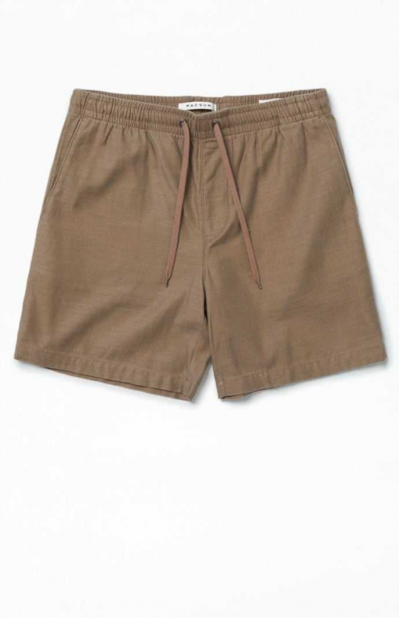 DESERT TAUPE PacSun Brown Volley Shorts | LJDIOBC-31